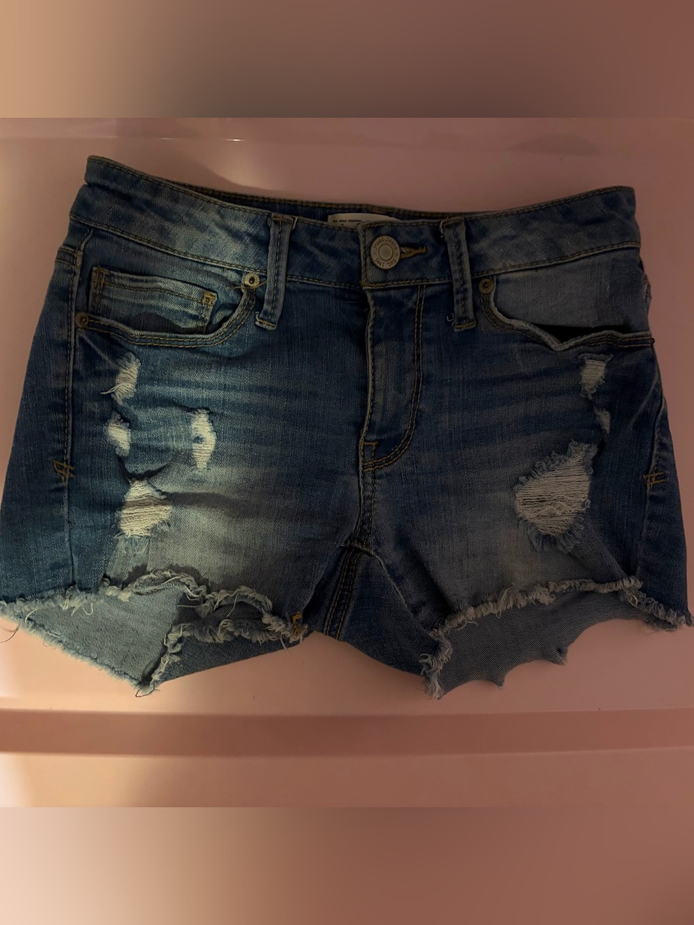 Mudd Distressed Light Blue Denim Cutoff Shorts